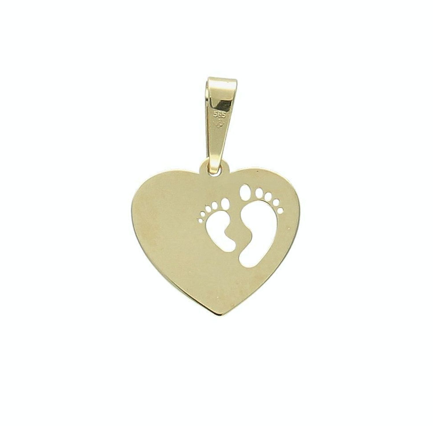 Złota zawieszka 585 Stópki dziecka do graweru dla Mamy ZA 5599.jpg